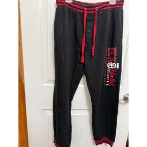 Ecko Unltd. Lounge Pants Mens Large Black Red Drawstring Knit Waistband‎